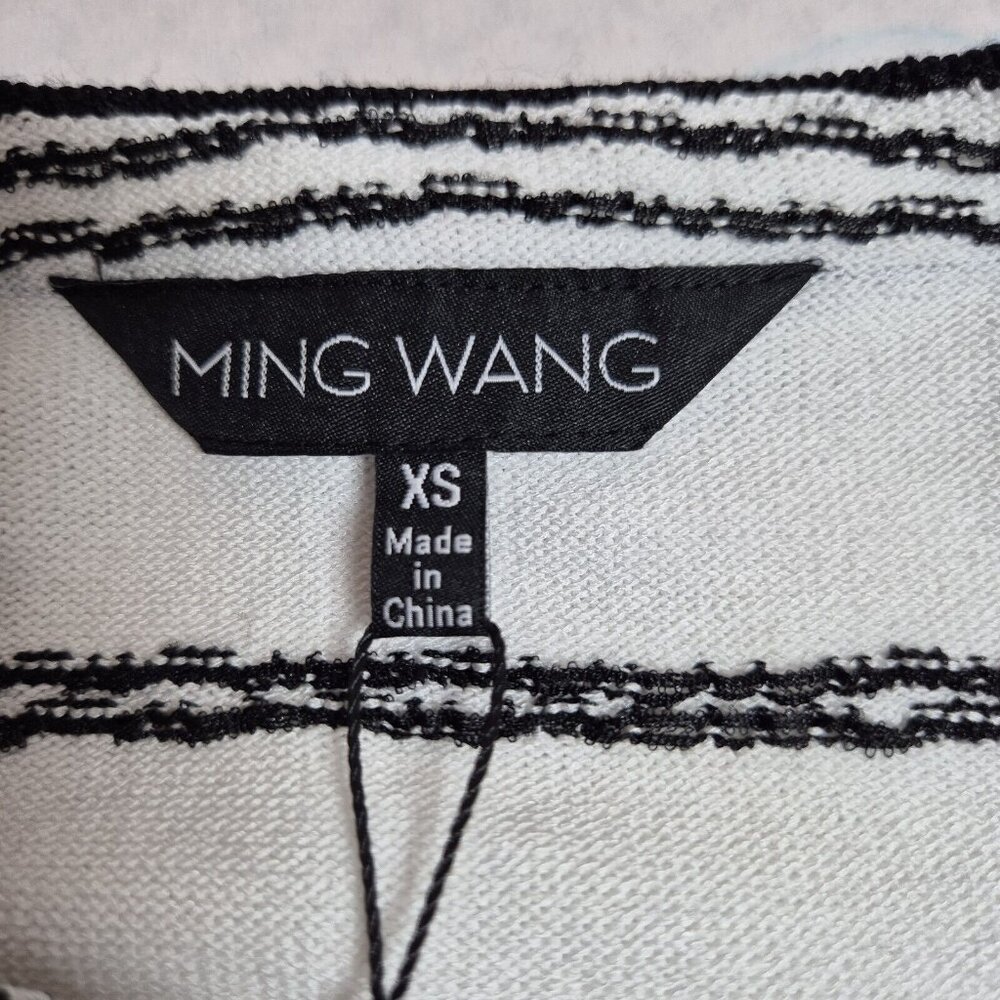 Ming Wang Women's Size XS Striped Blazer Jacket Black White ¾ Sleeve  (42) - Picture 14 of 15